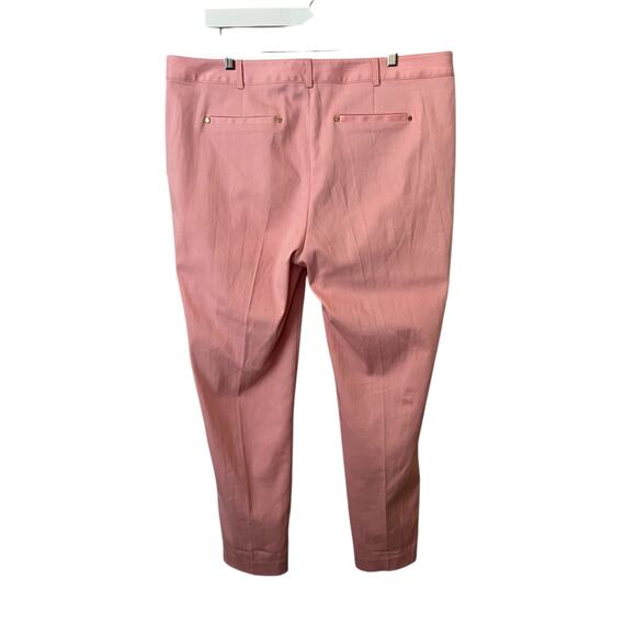 MICHAEL KORS WOMENS BASICS TROUSERS PANTS QUARTZ PINK SIZE 16 COTTON BLEND - Picture 2 of 14